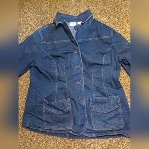 Vintage Jean Jacket Womens Plus 16W  Button Denim Barn Chore Ranch